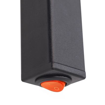 Sèche-serviettes électrique SILOUETTE 46W 100x16 cm, noir, orientation droite