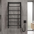Sèche-serviettes électrique thermostatique FORTIS 155 W 80 x 48 cm noir, version droite
