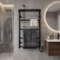 Sèche-serviettes HOTEL 75W/230V 66x42 cm inox/noir, côté droit