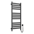 Sèche-serviettes LARGO pour salle de bains avec thermostat 256 W, 120 x 50 cm, noir, orientation droite