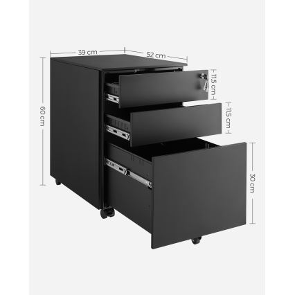 SECURIO kantoorcontainer, zwart