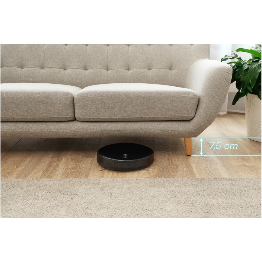 Sencor - 2-in-1 robotstofzuiger met dweil, 16 W/2600 mAh, Wi-Fi, zwart + afstandsbediening