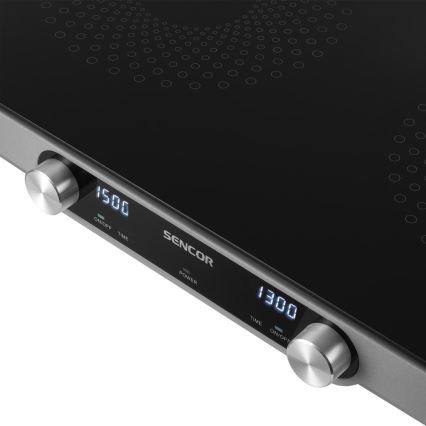 Sencor - 2-pits glaskeramische kookplaat met LCD scherm 3500W/230V