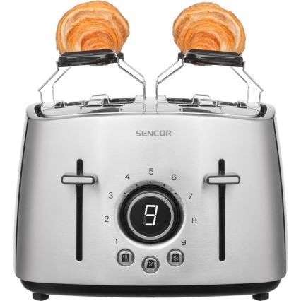 Sencor - 4-sleuven broodrooster 1600W/230V, mat chroom
