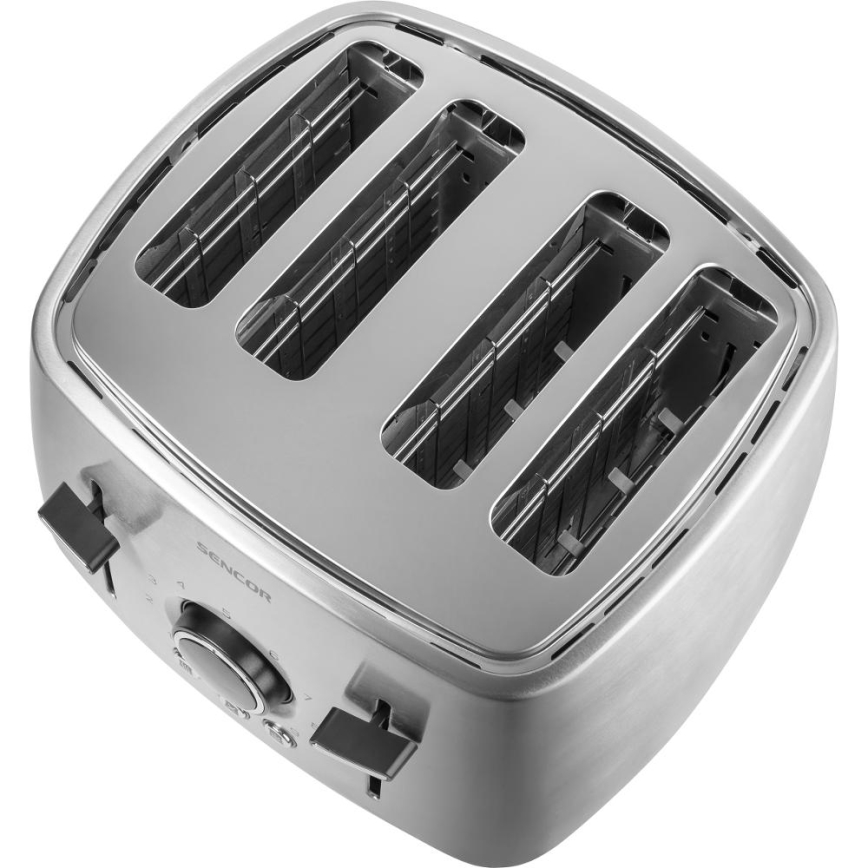 Sencor - 4-sleuven broodrooster 1600W/230V, mat chroom