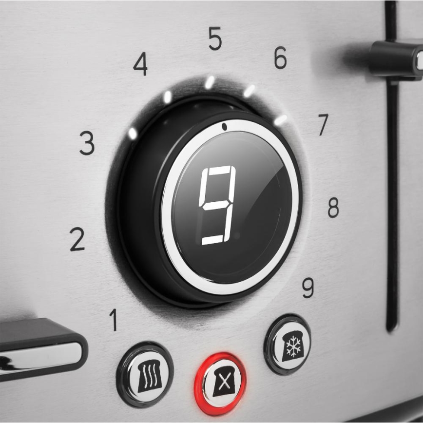 Sencor - 4-sleuven broodrooster 1600W/230V, mat chroom