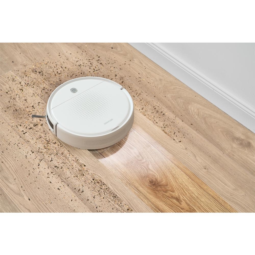 Sencor - Aspirateur robot avec une serpillère 2en1 18W/1500 mAh blanc + Télécommande