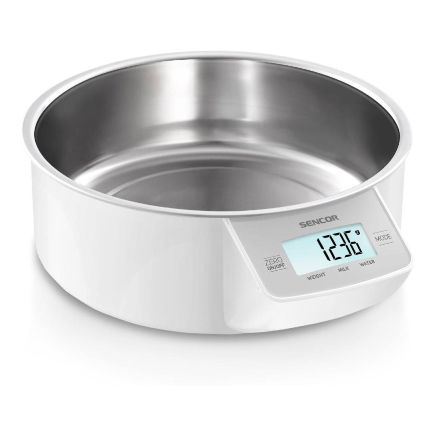 Sencor - Balance de cuisine numérique 2xAAA blanc/chrome mat