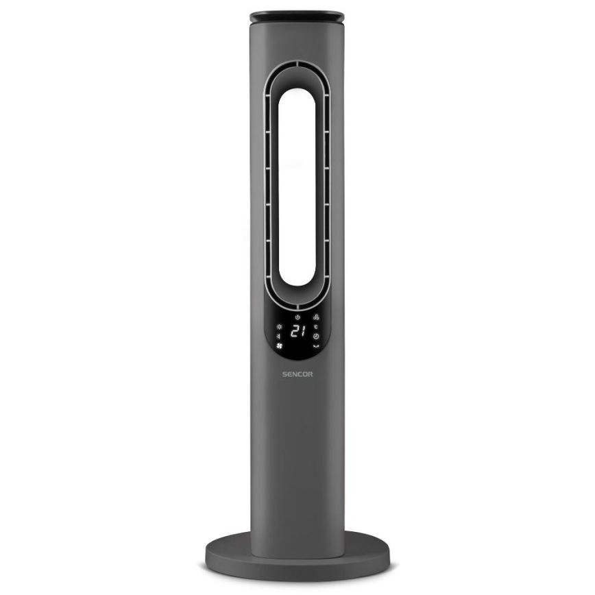 Sencor - Bladloze keramische torenventilator 1200/2000W/230V antraciet + afstandsbediening