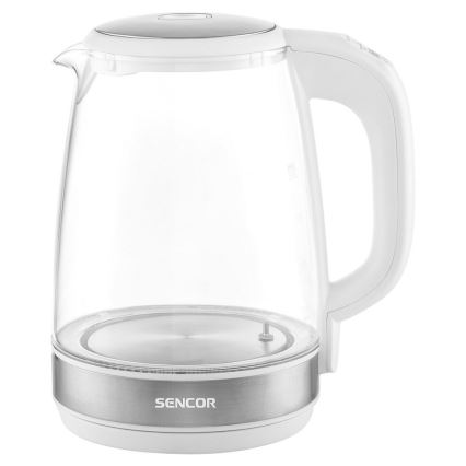 Sencor - Bouilloire à thermorégulation avec rétro-éclairage LED 2 l 2200W/230V blanche