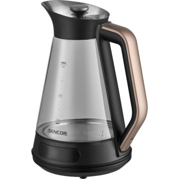 Sencor - Bouilloire électrique à réglage de température 1,5 l 2150 W/230 V noire/or rose