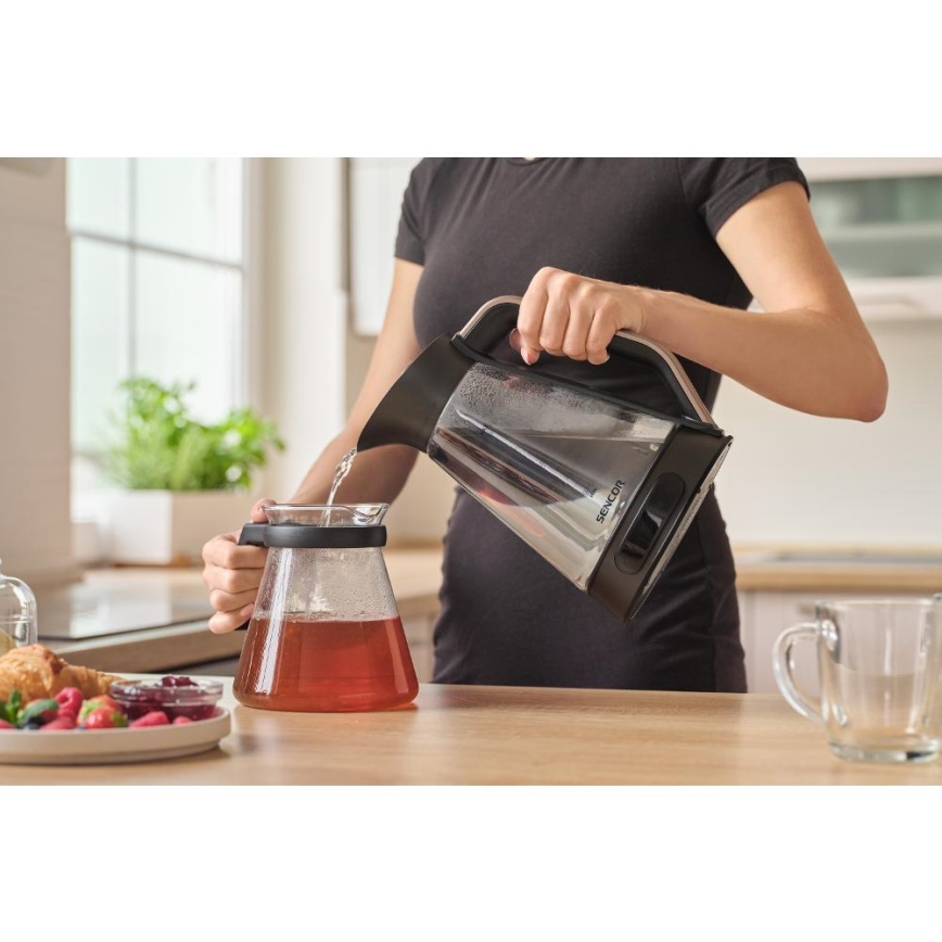 Sencor - Bouilloire électrique à réglage de température 1,5 l 2150 W/230 V noire/or rose