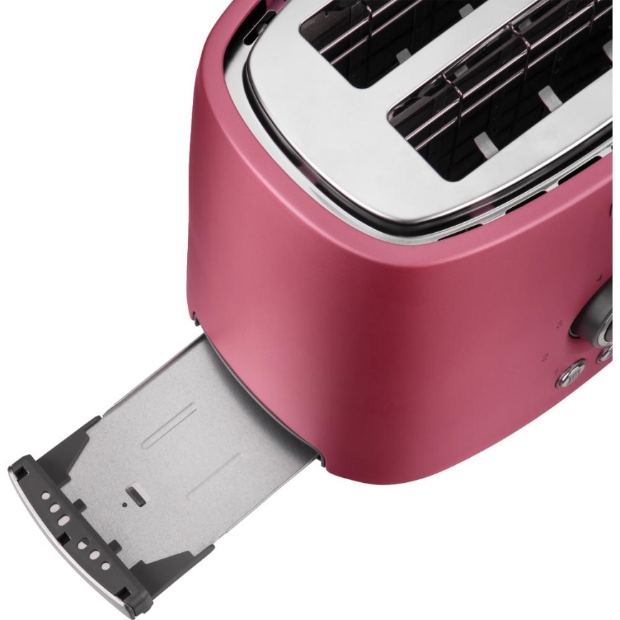 Sencor - Broodrooster met 2 sleuven en opwarmrek 1000W/230V roze