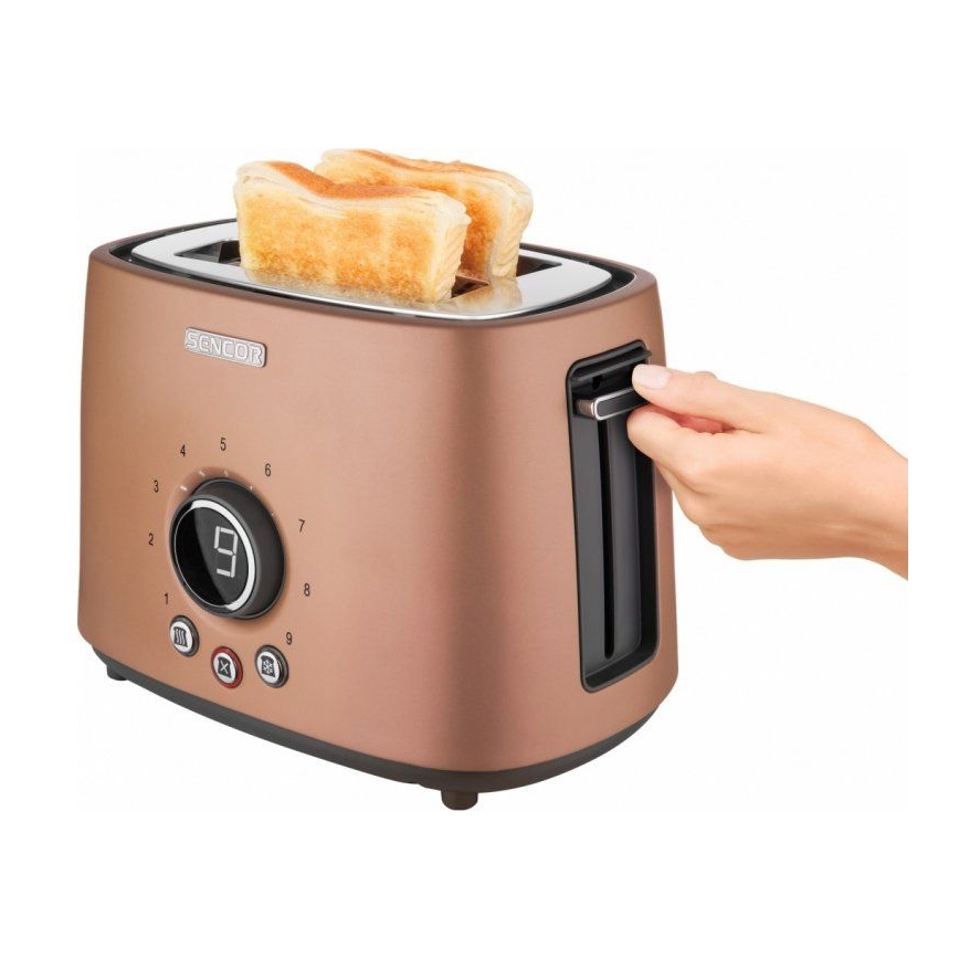 Sencor - Broodrooster met twee gaten en verwarm element 1000W/230V koper