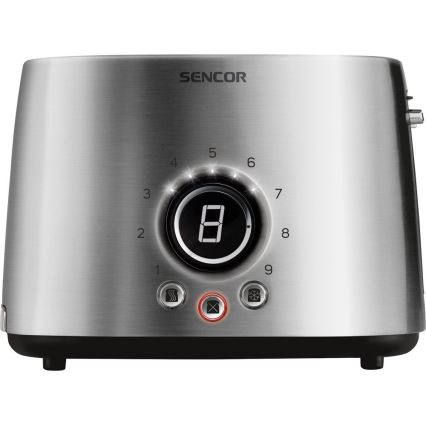 Sencor - Broodrooster met twee gaten en verwarm element 1000W/230V zilver