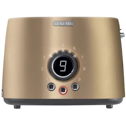 Sencor - Broodrooster met twee sleuven en opwarmrek 1000W/230V beige
