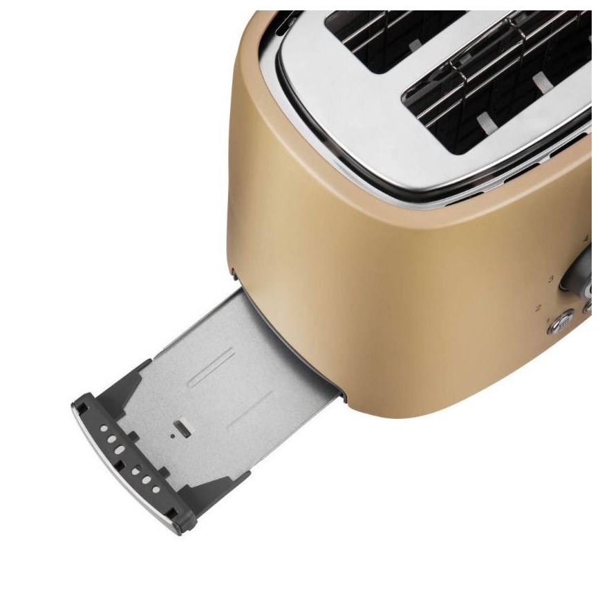 Sencor - Broodrooster met twee sleuven en opwarmrek 1000W/230V beige