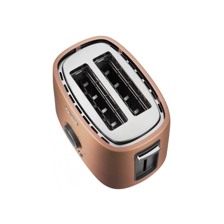 Sencor - Broodrooster met twee sleuven en opwarmrek 1000W/230V koperkleurig