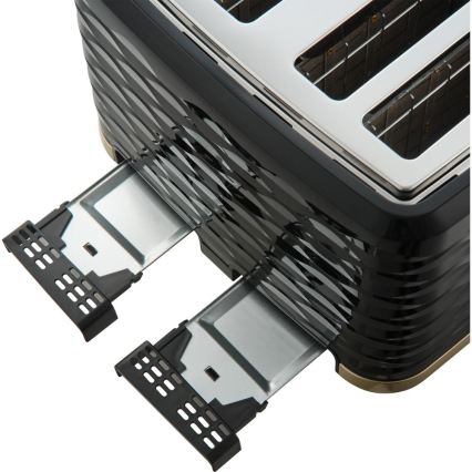 Sencor - Broodrooster met vier sleuven 1600W/230V zwart/beige