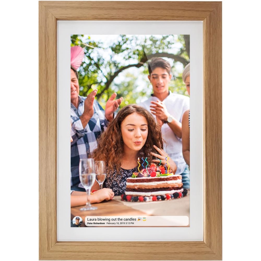 Sencor - Cadre photo numérique 10,1 avec haut-parleur intégré 230V Wi-Fi, finition chêne