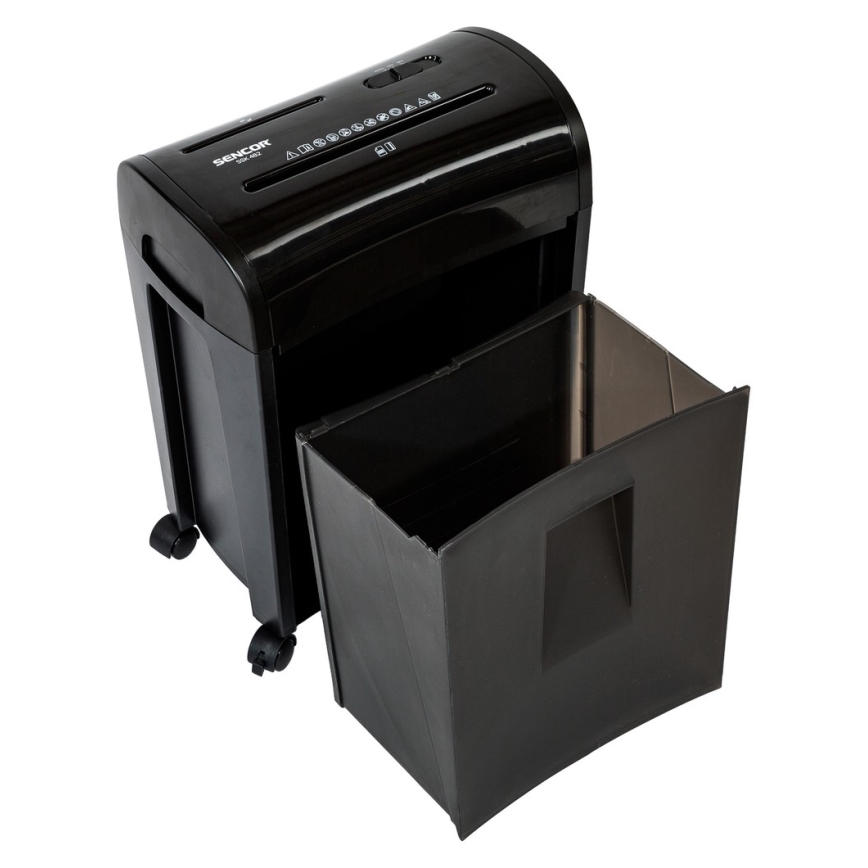 Sencor - CD en Papierversnipperaar A4 inhoud 14 l 230V zwart