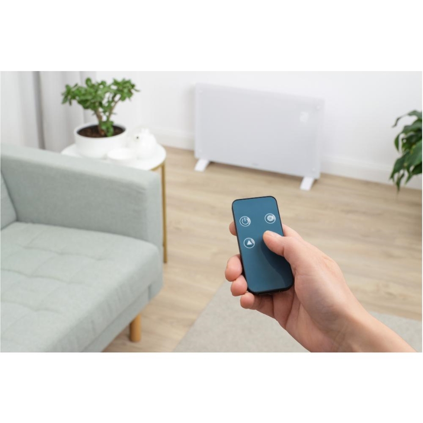 Sencor - Convecteur électrique connecté/chauffage d'appoint 2000W/230V IP24 Wi-Fi blanc + télécommande