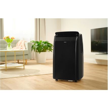 Sencor - Climatiseur mobile intelligent 4 en 1 avec accessoires complets 900W/230V 9000 BTU Wi-Fi noir + télécommande
