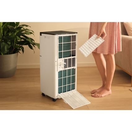 Sencor - Climatiseur mobile connecté 3 en 1, livré avec l'ensemble des accessoires, 760 W/230 V, 7000 BTU, Wi-Fi, blanc + télécommande