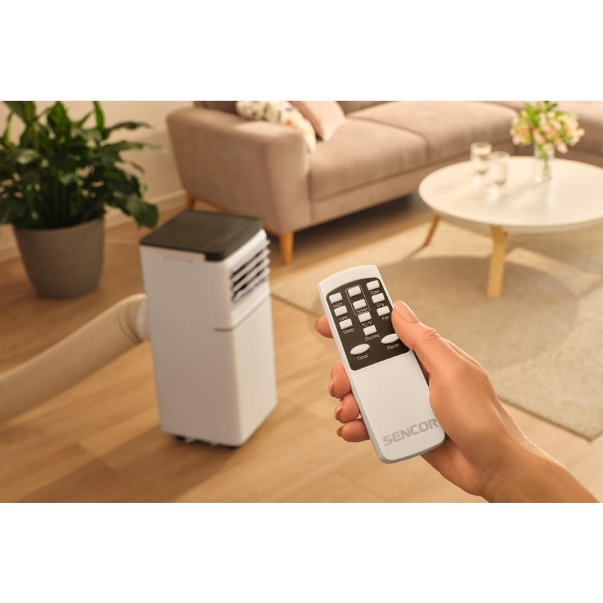 Sencor - Climatiseur mobile intelligent 3 en 1 avec tous les accessoires inclus 1020W/230V 10000 BTU Wi-Fi blanc + télécommande