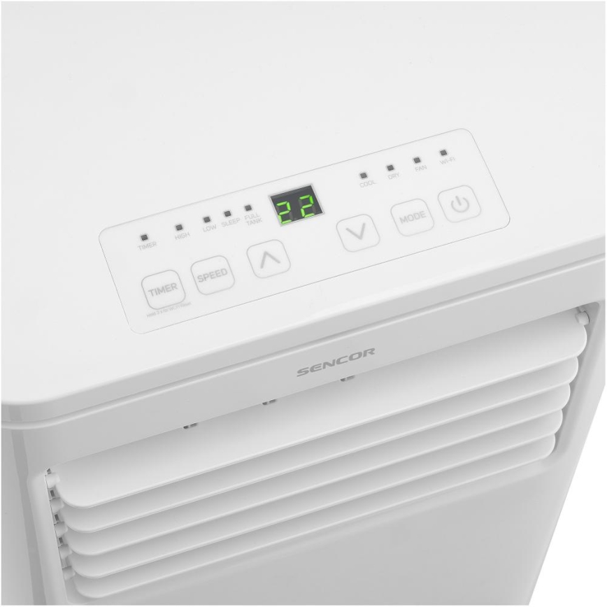 Sencor - Climatiseur mobile intelligent 3 en 1, livré avec tous les accessoires, 760 W/230 V, 7000 BTU, Wi-Fi + télécommande