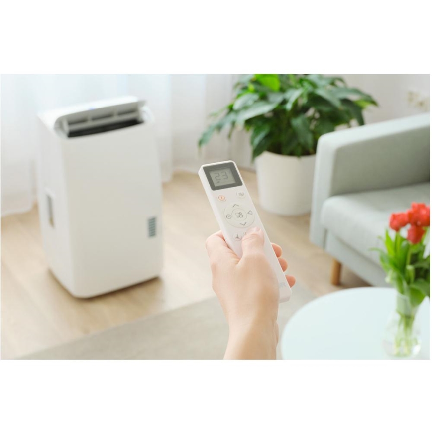 Sencor - Climatiseur mobile intelligent 5 en 1 livré avec tous les accessoires 733W/230V 9000 BTU Wi-Fi blanc + télécommande