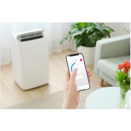 Sencor - Climatiseur mobile intelligent 5 en 1 livré avec tous les accessoires 733W/230V 9000 BTU Wi-Fi blanc + télécommande