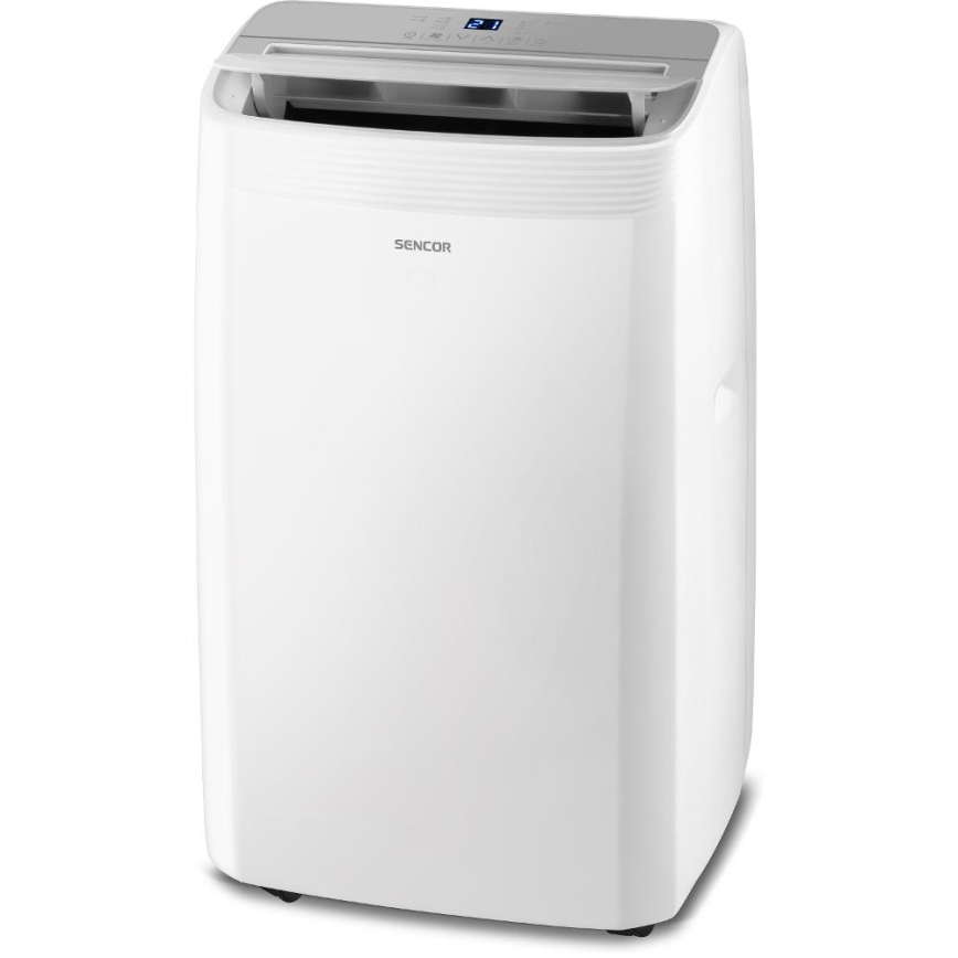 Sencor - Climatiseur mobile intelligent 5 en 1 livré avec tous les accessoires 733W/230V 9000 BTU Wi-Fi blanc + télécommande