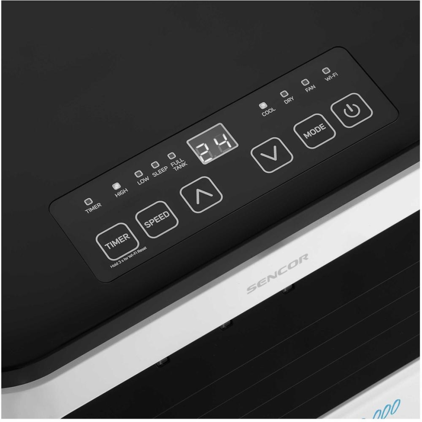 Sencor - Climatiseur portable connecté 3en1 avec accessoires complets 1050W/230V 10000 BTU Wi-Fi + Télécommande