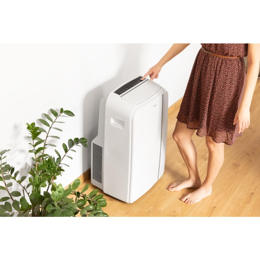 Sencor - Climatiseur portable connecté 3en1 avec accessoires complets 1450W/230V 12000 BTU Wi-Fi blanc + Télécommande