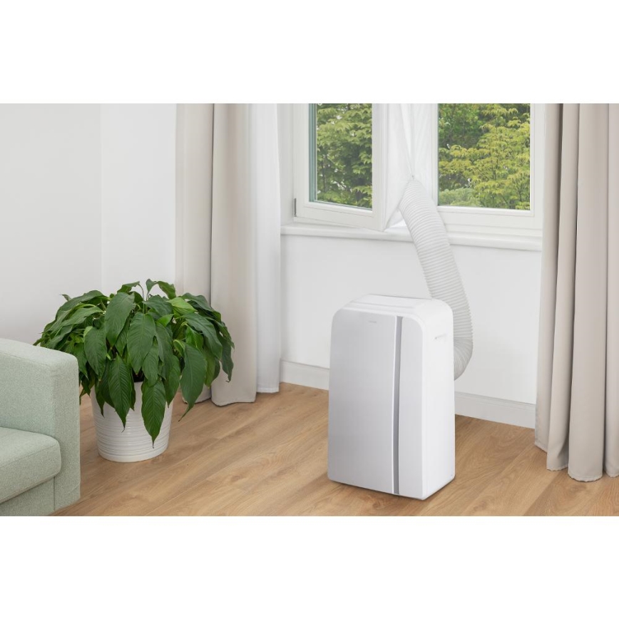 Sencor - Climatiseur portable connecté 3en1 avec accessoires complets 1450W/230V 12000 BTU Wi-Fi blanc + Télécommande