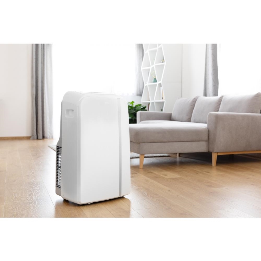 Sencor - Climatiseur portable connecté 3en1 avec accessoires complets 1450W/230V 12000 BTU Wi-Fi blanc + Télécommande