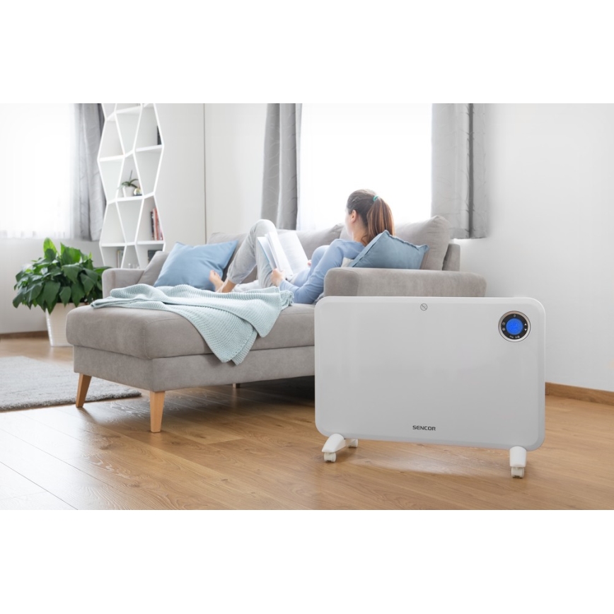 Sencor - Convectieverwarming met LCD display en thermostaat 750W/1500W/230V IP24