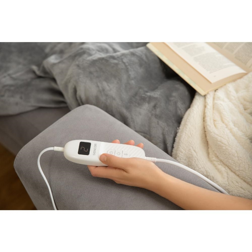 Sencor - Couverture chauffante électrique 160W/230V 180x130 cm grise
