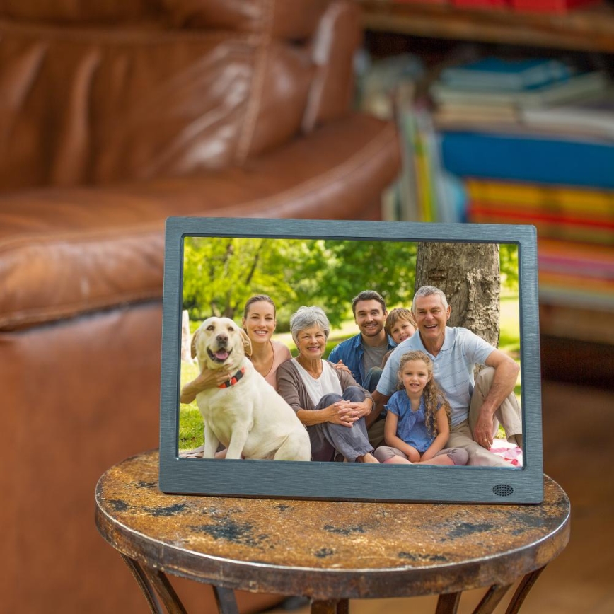 Sencor - Digitale fotolijst 13,3 met luidspreker 230V antraciet + afstandsbediening