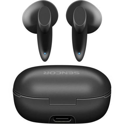 Sencor - Draadloos earphones 230 mAh + 2x 25 mAh IPX4 zwart