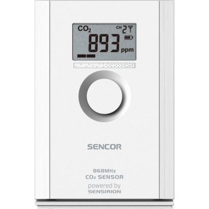 Sencor - Draadloze koolstofdioxidesensor 5V/3xAA 2000 mAh