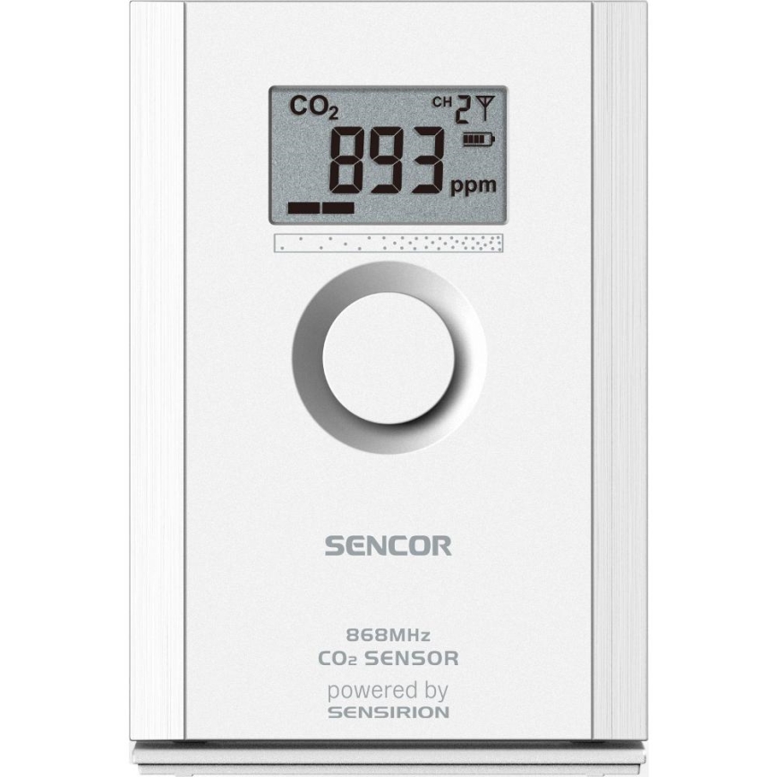 Sencor - Draadloze koolstofdioxidesensor 5V/3xAA 2000 mAh