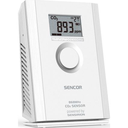 Sencor - Draadloze koolstofdioxidesensor 5V/3xAA 2000 mAh