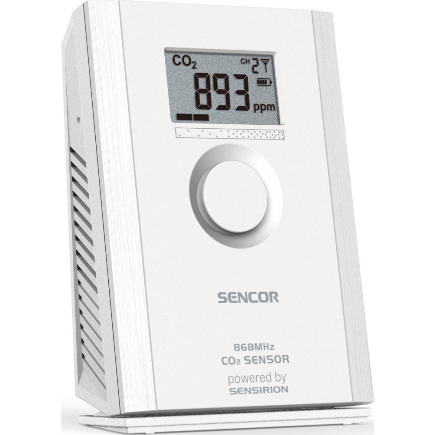 Sencor - Draadloze koolstofdioxidesensor 5V/3xAA 2000 mAh