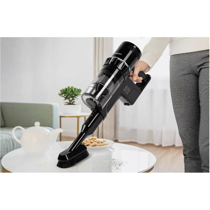 Sencor - Draadloze steelstofzuiger 2-in-1 250W/2200 mAh zwart
