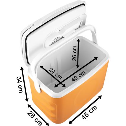 Sencor - Draagbare autokoelkast 22 l 45W/12V oranje/wit