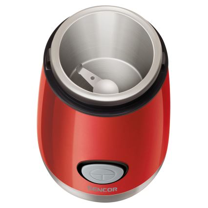 Sencor - Elektrische koffiebonenmolen 60 g 150W/230V rood/mat chroom