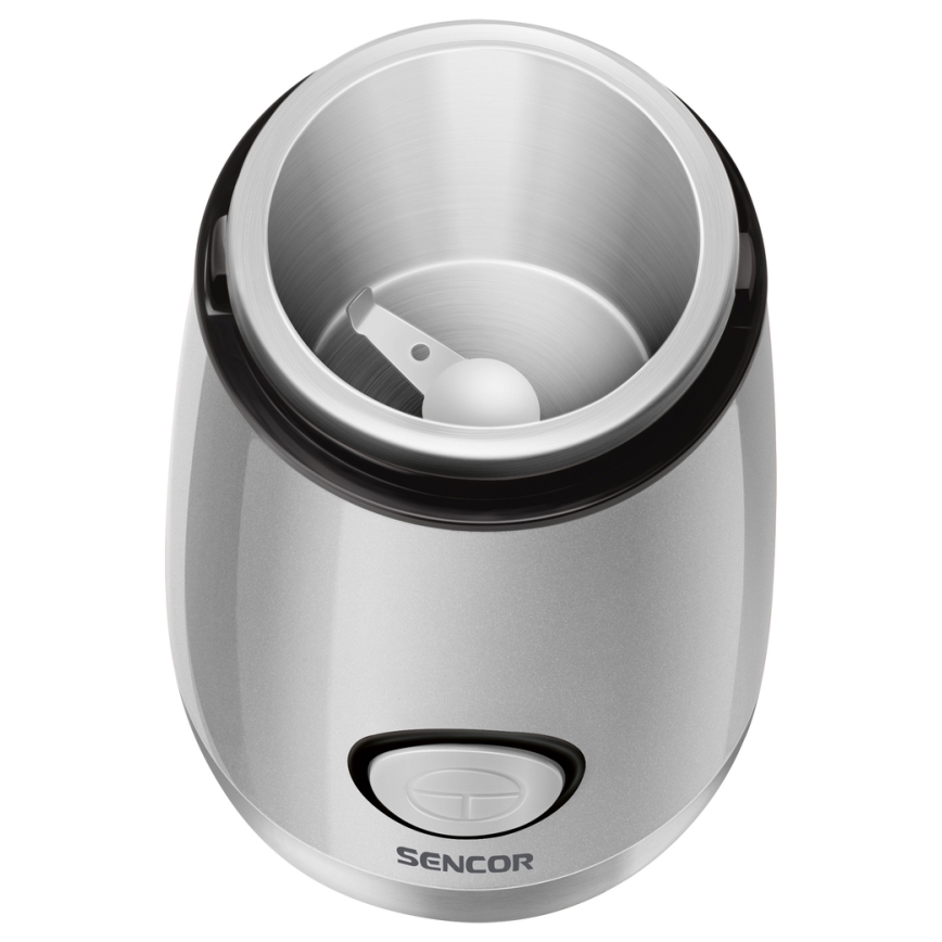 Sencor - Elektrische koffiebonenmolen 60 g 150W/230V wit/mat chroom