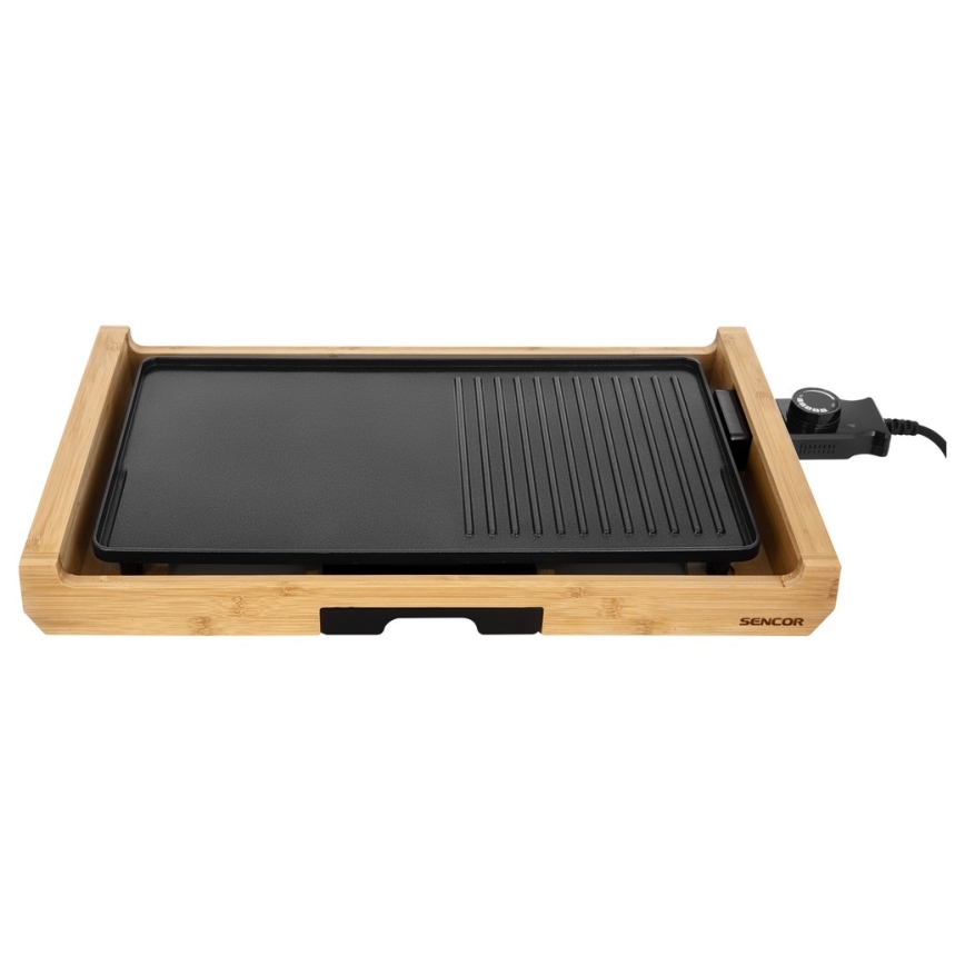 Sencor - Elektrische Tafel Grill 1800W/230V bamboe
